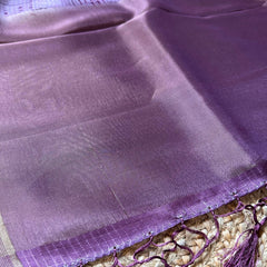 MAUVE PINK CHAPPA TUSSER PRINT SAREE