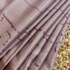 MAUVE PINK CHAPPA TUSSER PRINT SAREE
