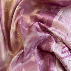 MAUVE PINK CHAPPA TUSSER PRINT SAREE