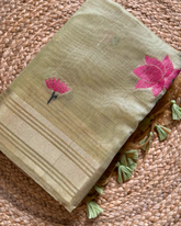 LOTUS TISSUE PICHUVAI PRINT SAREE