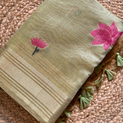 LOTUS TISSUE PICHUVAI PRINT SAREE