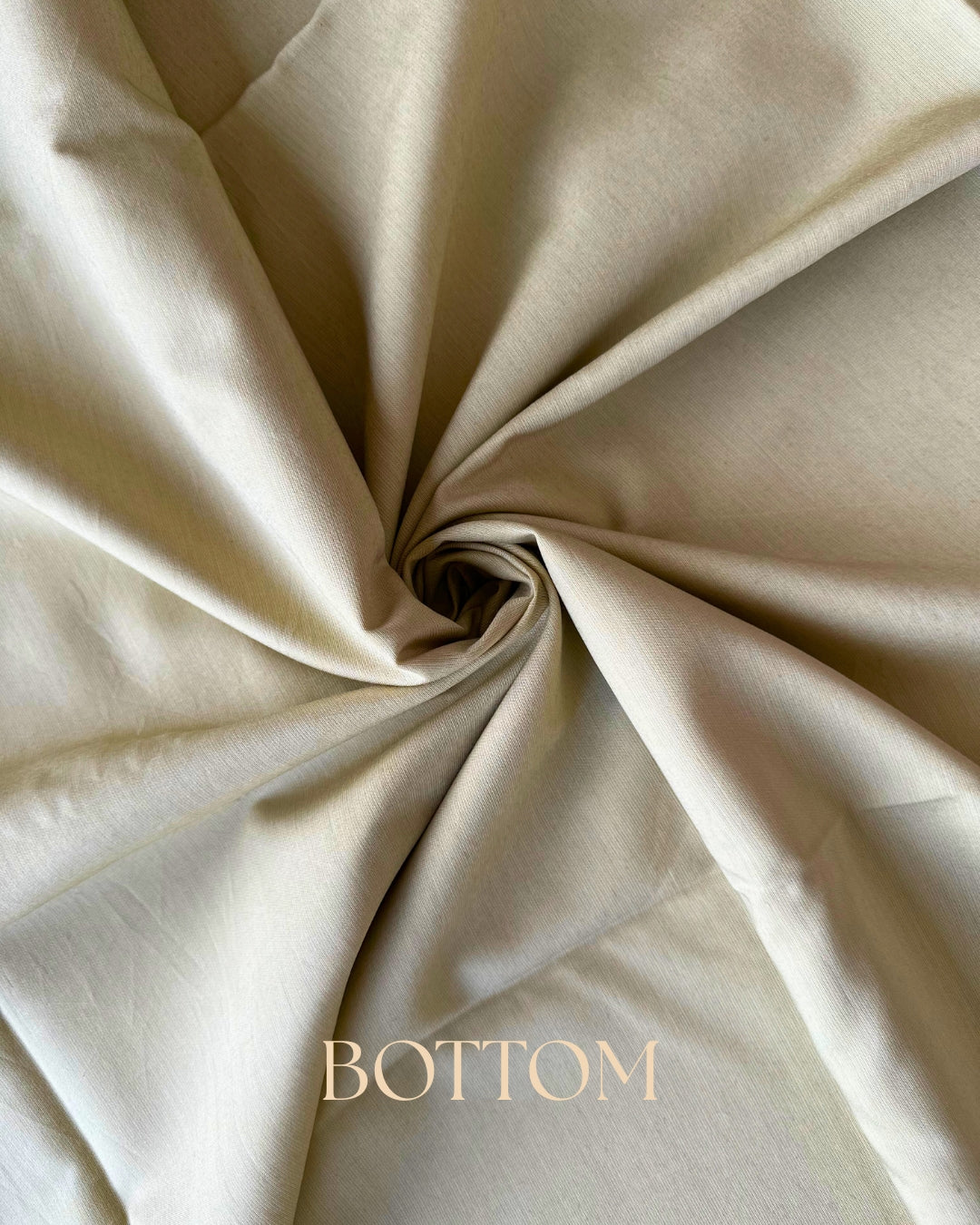 TAUPE BLOSSOM EMBROIDERED TISSUE PRINT SALWAR SUIT SET