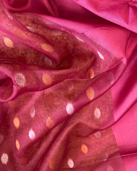 MAGENTA TOP DYED WEAVING SAREE