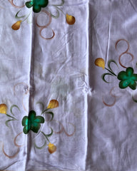 Lavender Mist Linen Hand Painted Saree