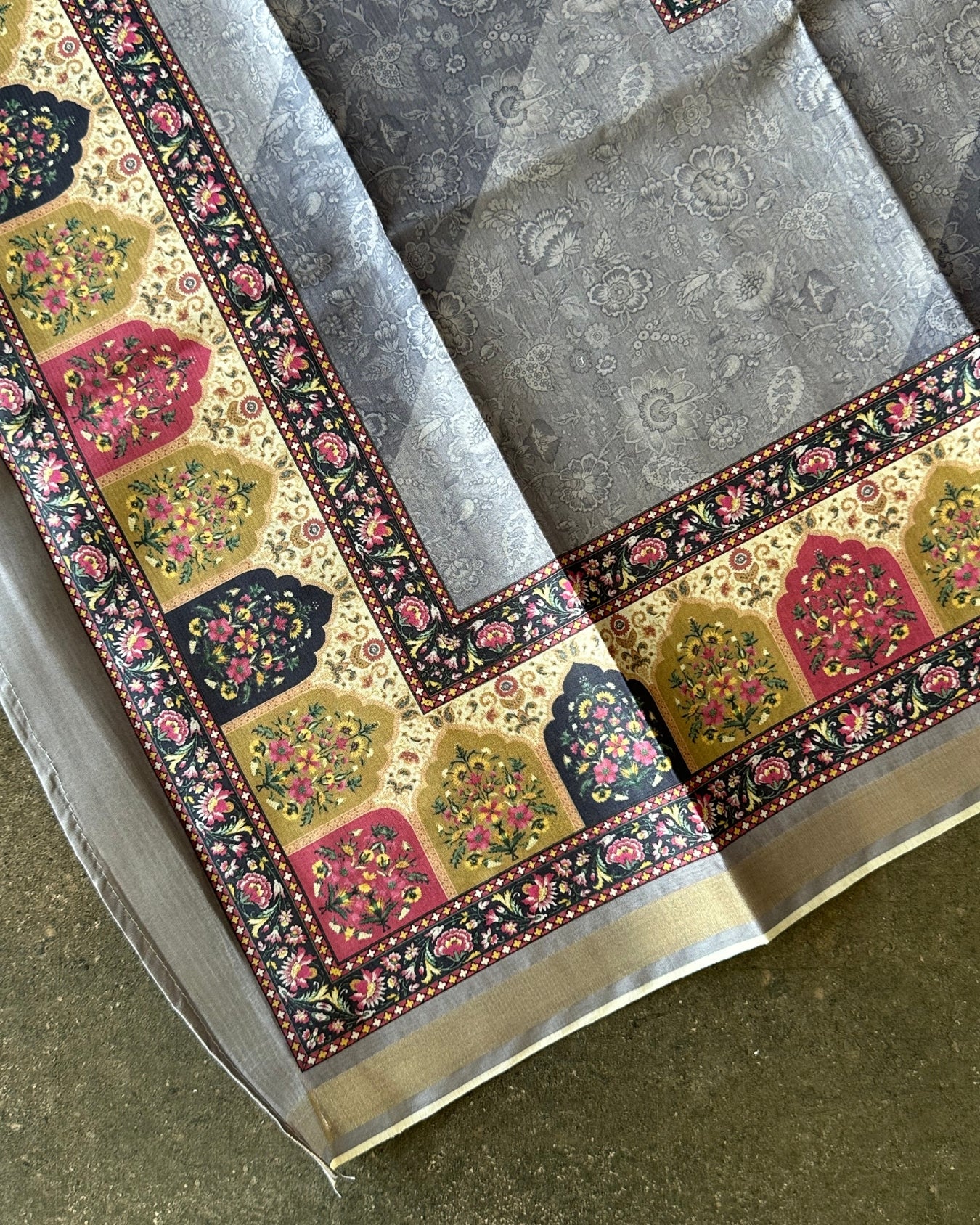 Ash Prism Semi Tussar Print Salwar Material