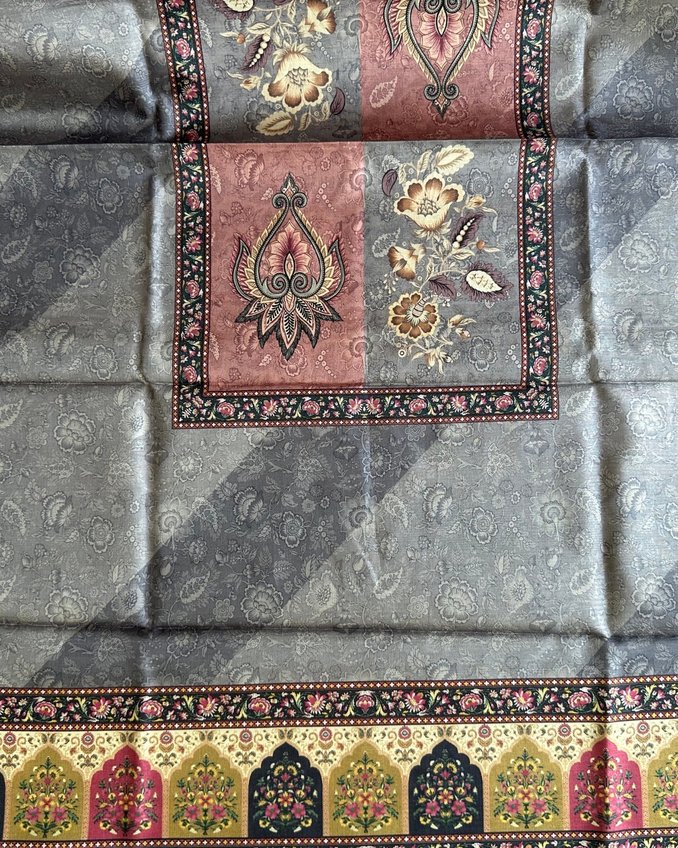 Ash Prism Semi Tussar Print Salwar Material