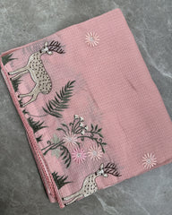 Woodland Deer Embroidered Kota Saree