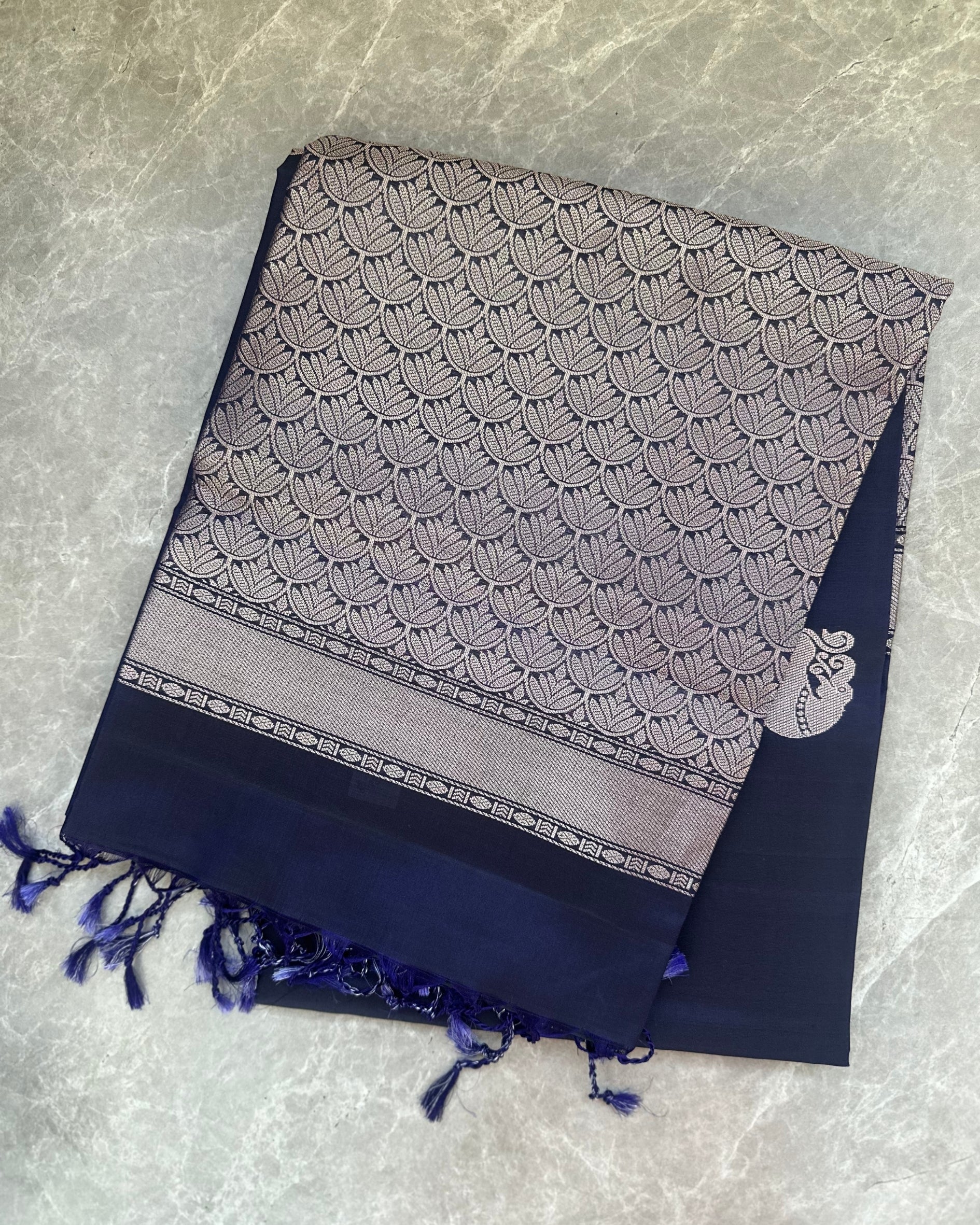 Navy Blue Silk Saree