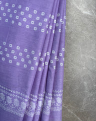 Lavender Bagru Cotton Saree