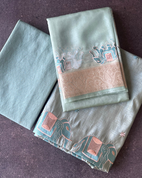 Sage Elephant Tissue Salwar Set