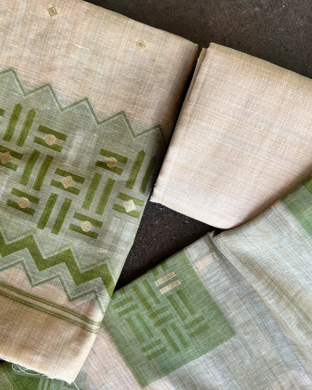 BEIGE CHANDERI SALWAR SUIT