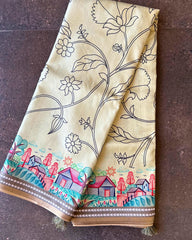 Ivory Canvas Digital Print Saree