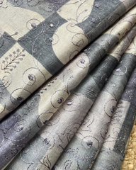 GREY CHAPPA TUSSER SAREE
