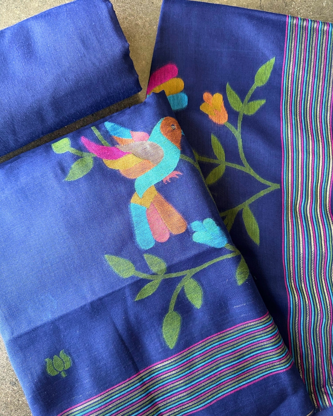 BLUE JAMDANI CHANDERI SALWAR SUIT