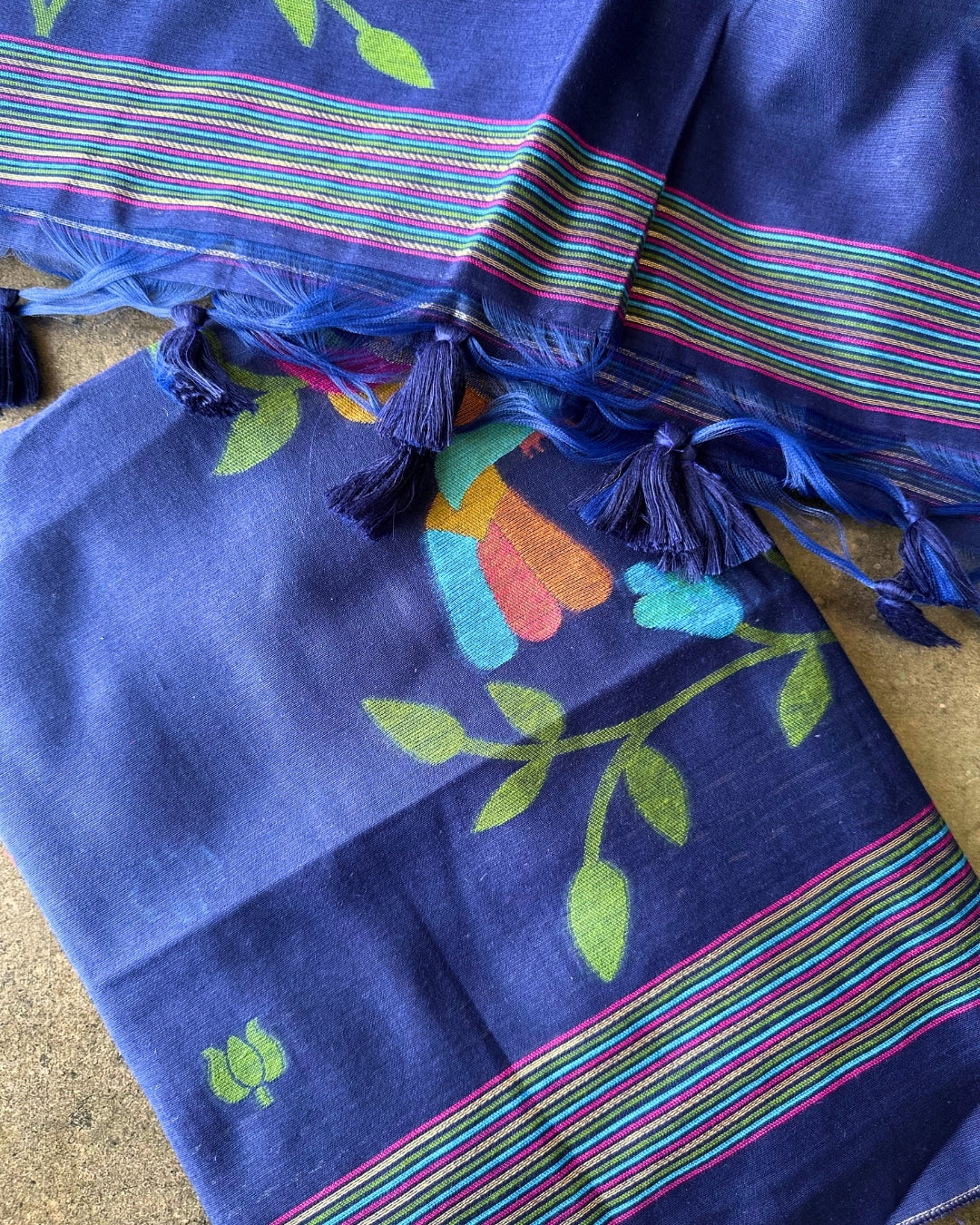 BLUE JAMDANI CHANDERI SALWAR SUIT