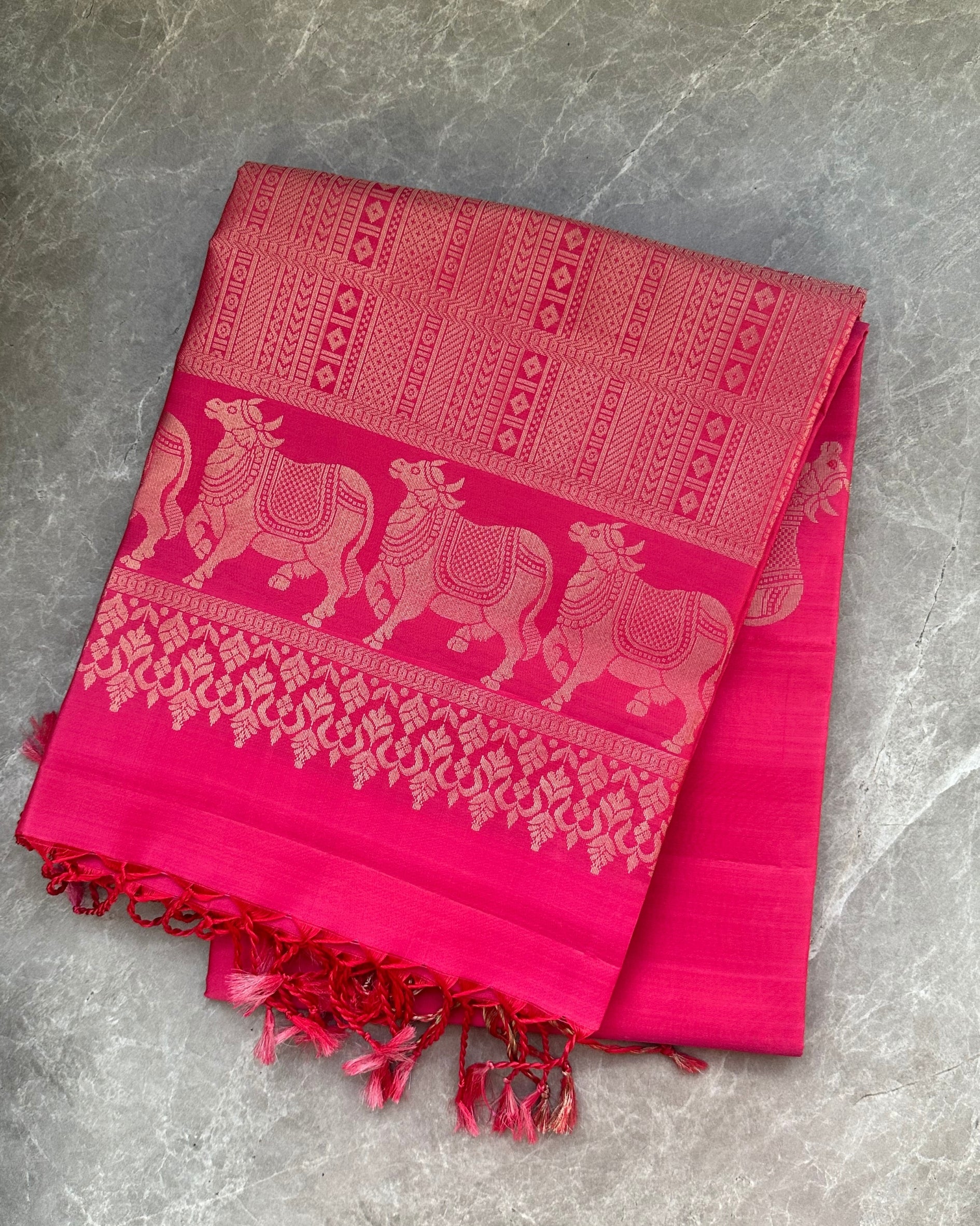 Pink Silk Saree