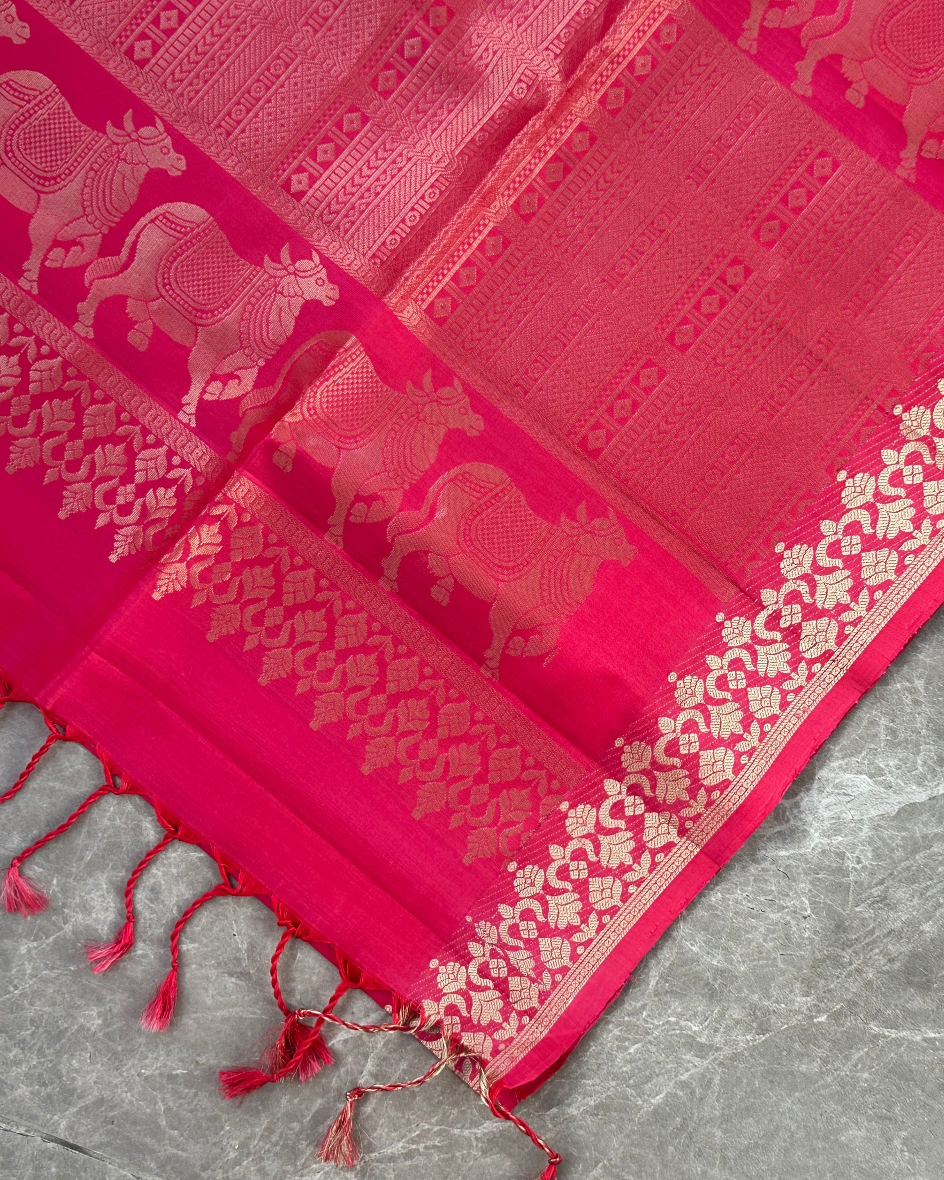 Pink Silk Saree