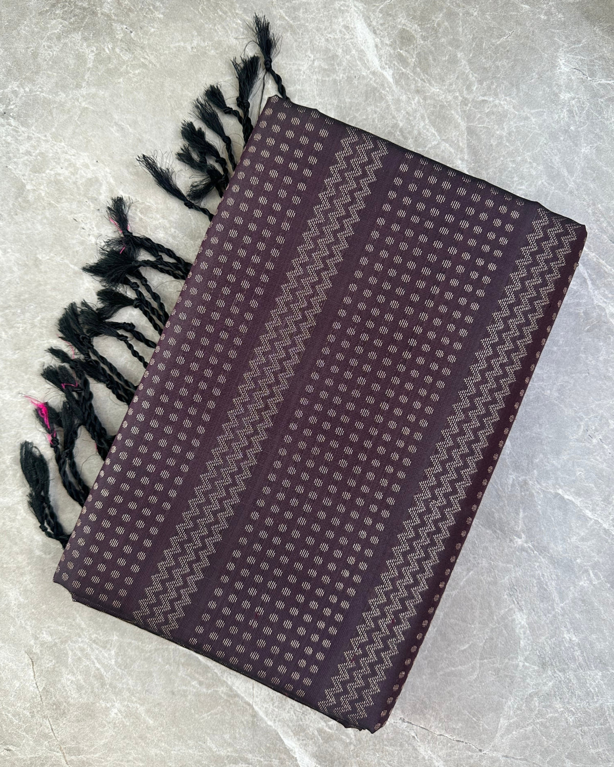 Plum Brown Silk Saree