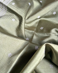 OFF-WHITE TOP DYED SAREE WITH SAGE GREEN BORDER