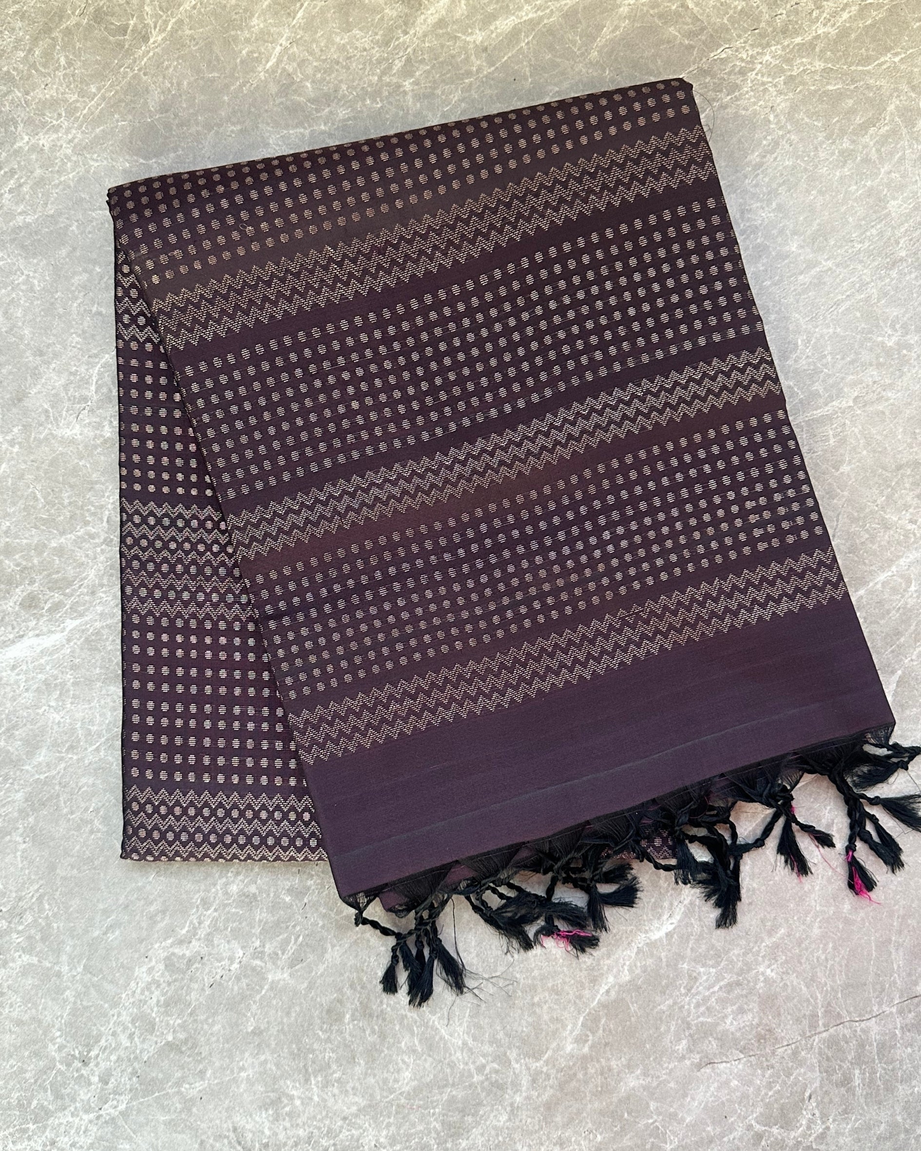 Plum Brown Silk Saree