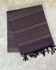 Plum Brown Silk Saree