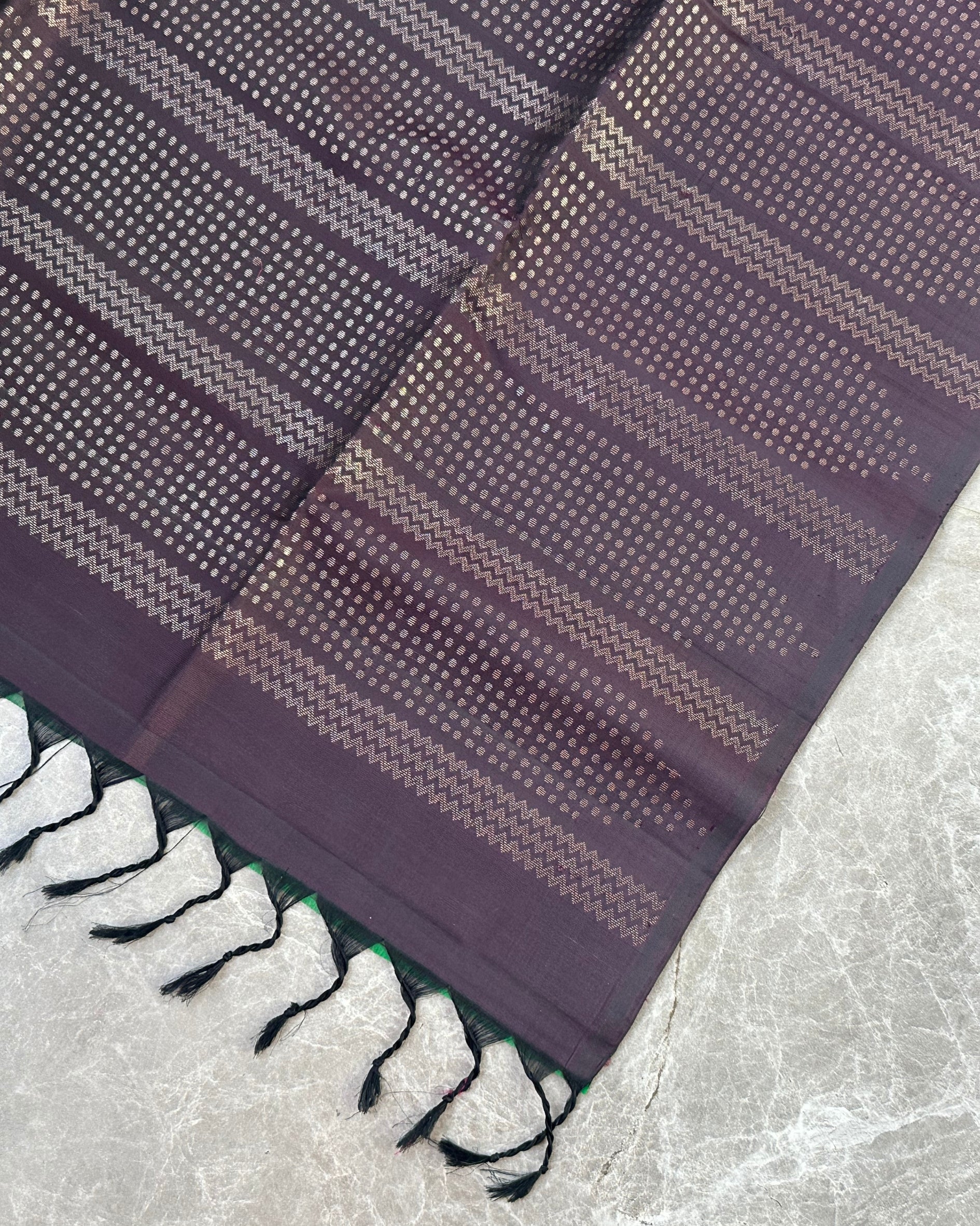 Plum Brown Silk Saree