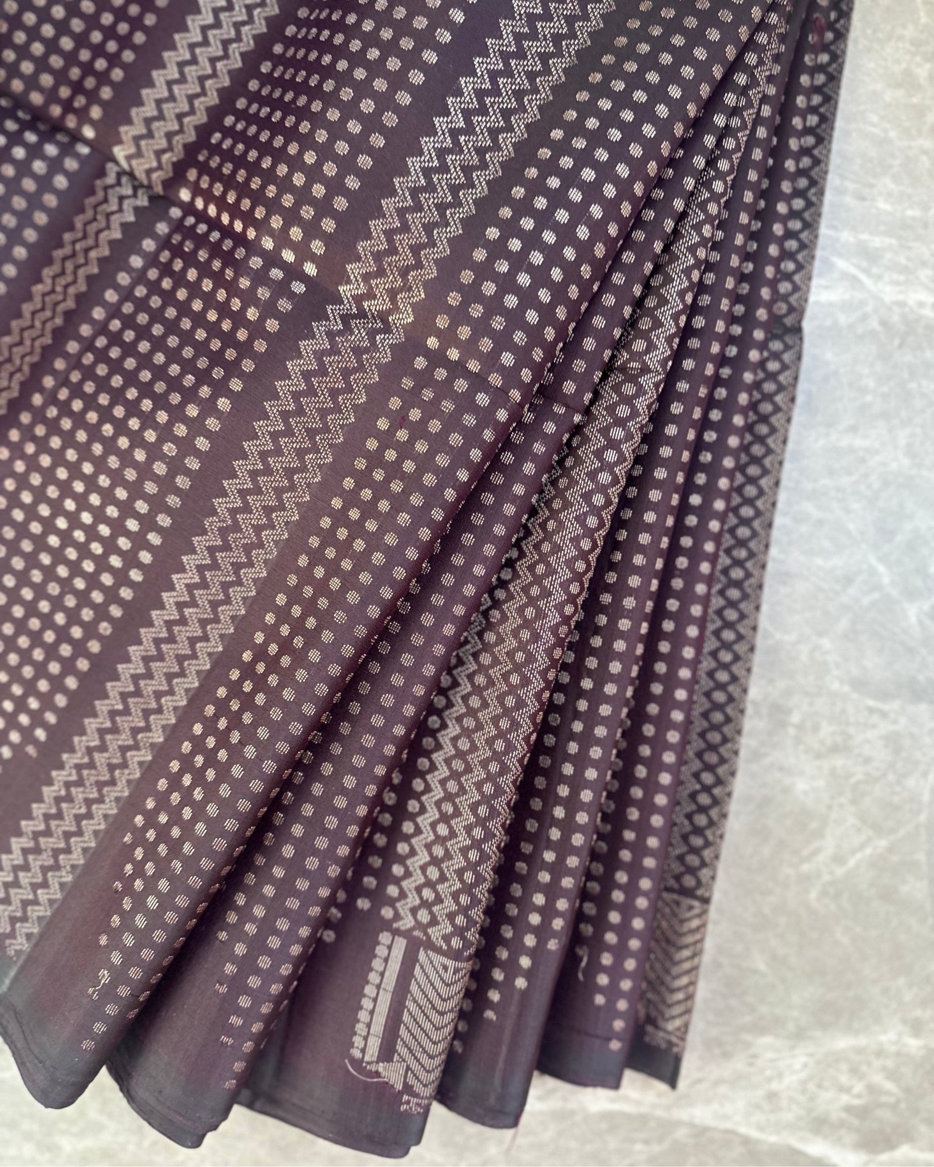 Plum Brown Silk Saree