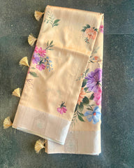Vanilla Bloom Pusmitha Silk Saree