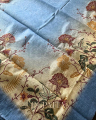 BLUE ZARI LINEN COTTON SALWAR SUIT