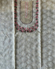 IVORY BLOOM EMBROIDERED TISSUE PRINT SUIT SET