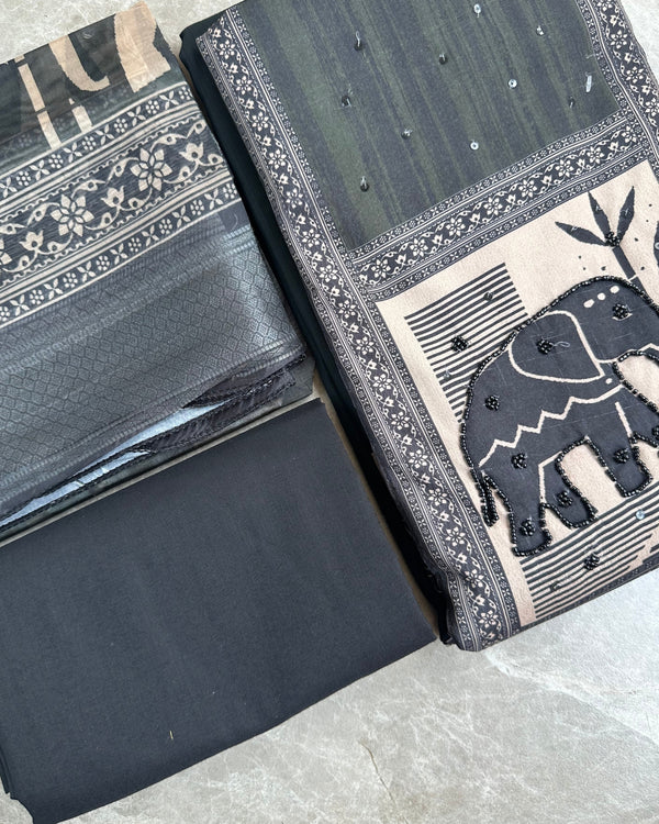 Charcoal Story Salwar Suit Material