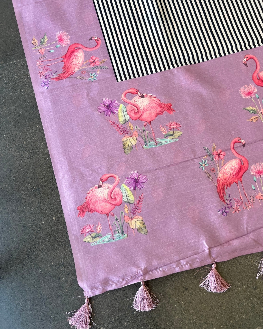 Gulabi Leher Block Pichhawai Saree