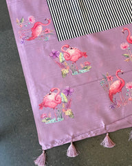 Gulabi Leher Block Pichhawai Saree