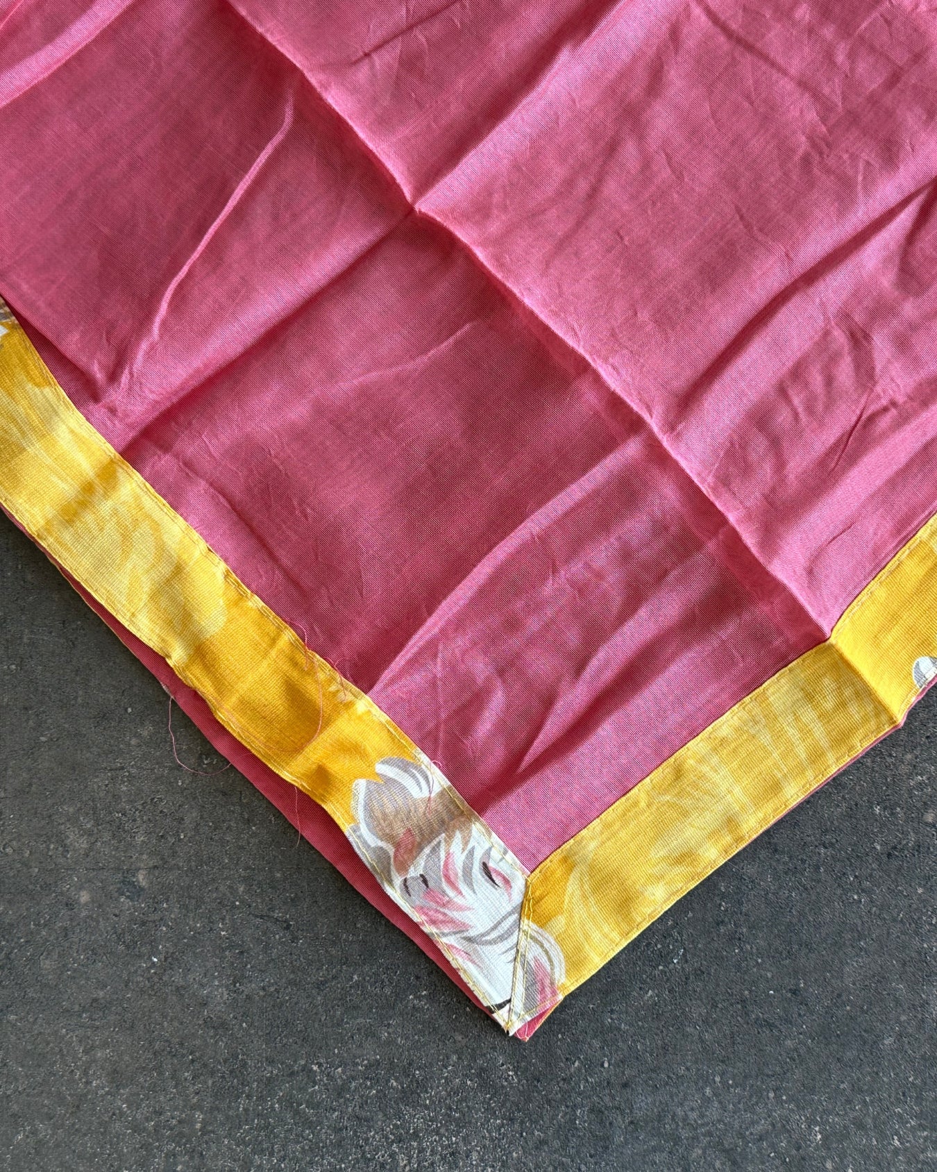 Mustard Petal Semi Tussar Print Salwar Material