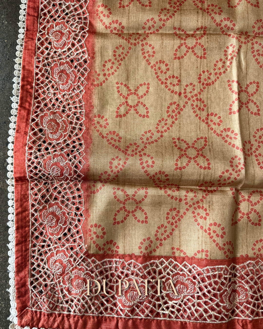 CORAL MIST HANDCRAFTED TISSUE PRINT SALWAR SUIT SET