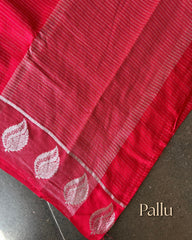 Vyoma Red Viscose-Linen Saree