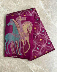 AARANI PLAIN FANCY SILK SAREE