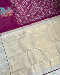 AARANI PLAIN FANCY SILK SAREE