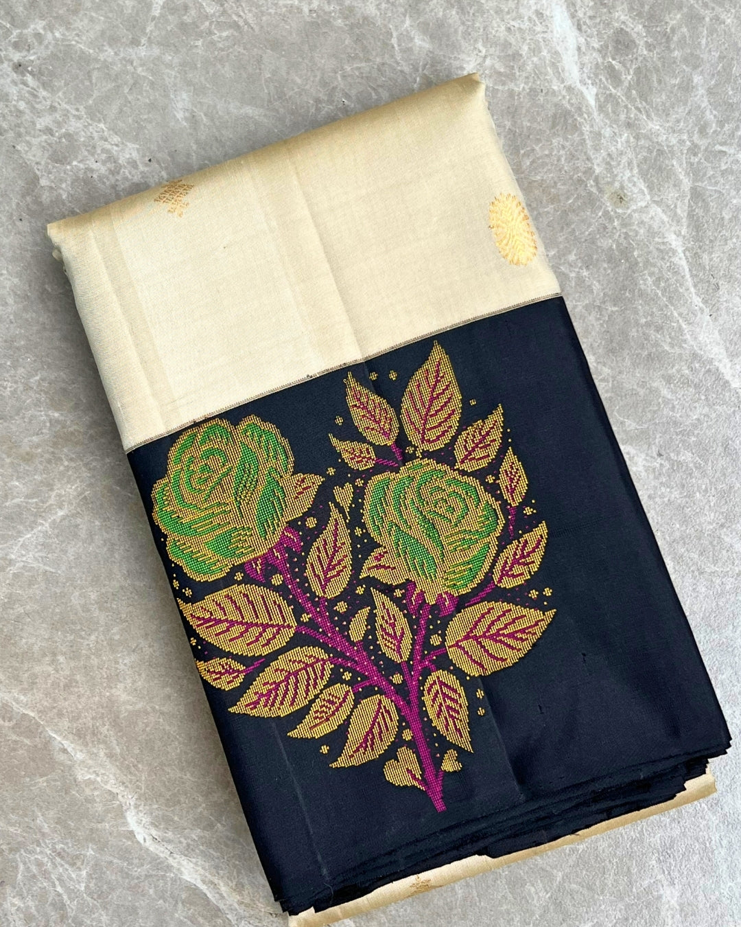 AARANI PLAIN FANCY SILK SAREE