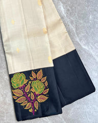 AARANI PLAIN FANCY SILK SAREE