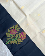 AARANI PLAIN FANCY SILK SAREE