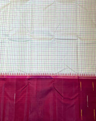 SILK FANCY SAREE BODY CHECKS WITH Ben tex border rain drops butta