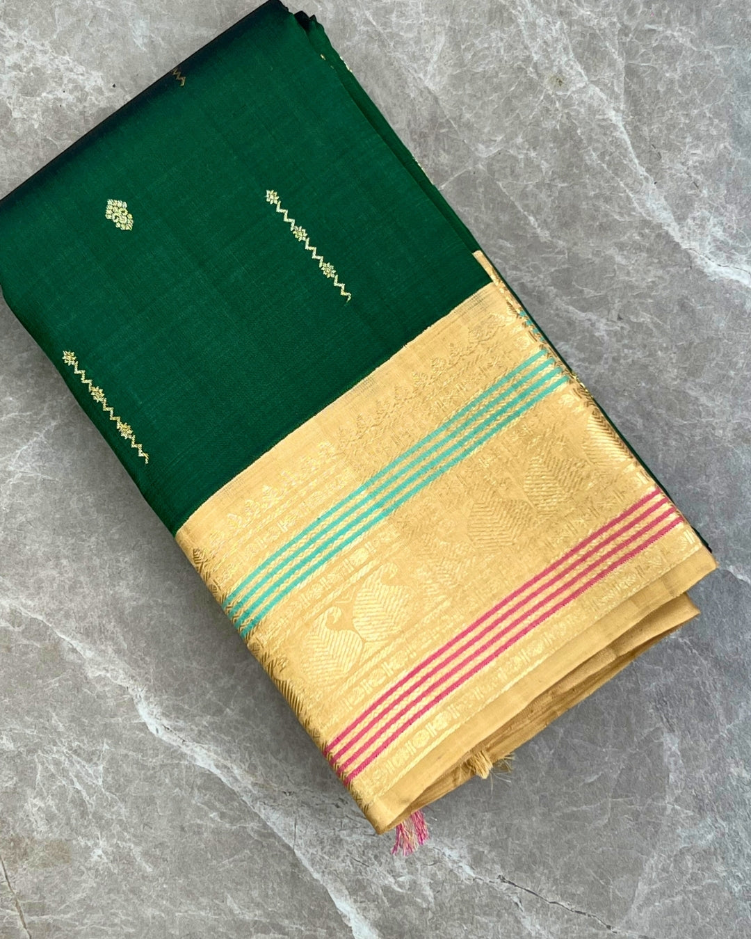 AARANI PLAIN FANCY SILK SAREE