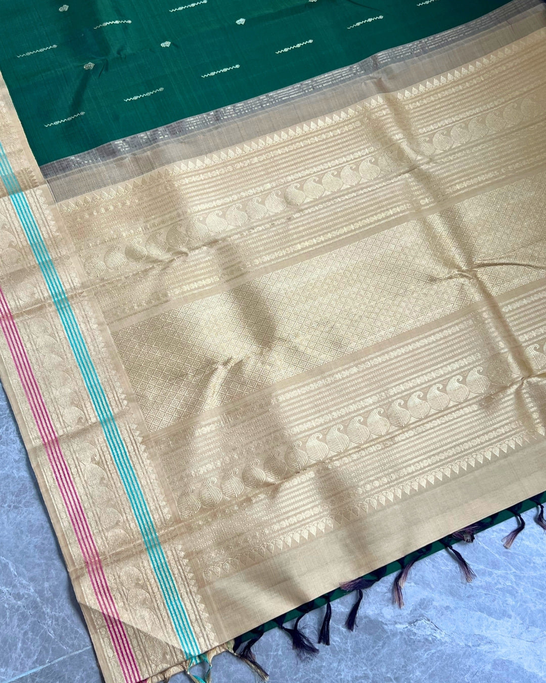 AARANI PLAIN FANCY SILK SAREE