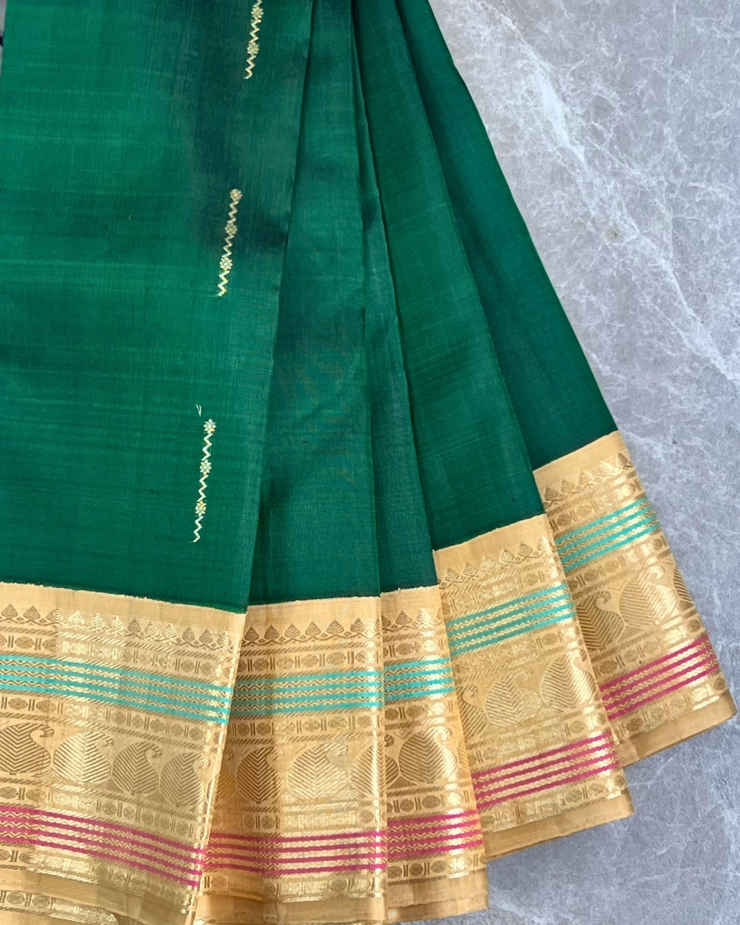 AARANI PLAIN FANCY SILK SAREE